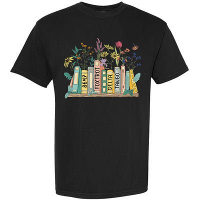 8647 Foxtrots Deltas Tangos Book Flower Garment-Dyed Heavyweight T-Shirt