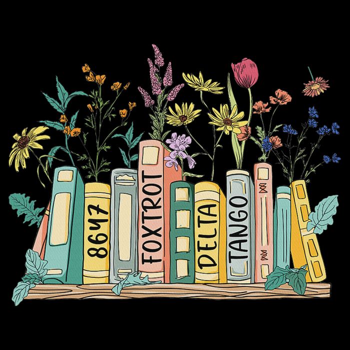 8647 Foxtrots Deltas Tangos Book Flower T-Shirt