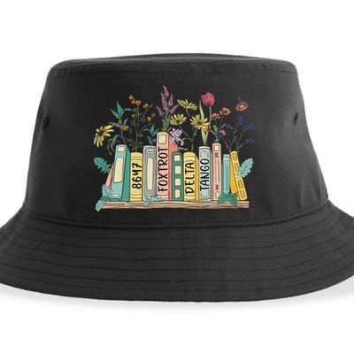 8647 Foxtrots Deltas Tangos Book Flower Sustainable Bucket Hat