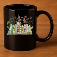 8647 Foxtrots Deltas Tangos Book Flower 11oz C Handle Ceramic Mug