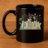 8647 Foxtrots Deltas Tangos Book Flower 11oz C Handle Ceramic Mug