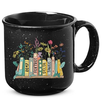 8647 Foxtrots Deltas Tangos Book Flower 15oz Campfire Ceramic Mug