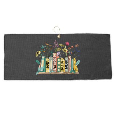 8647 Foxtrots Deltas Tangos Book Flower Large Microfiber Waffle Golf Towel