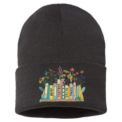 8647 Foxtrots Deltas Tangos Book Flower Sustainable Knit Beanie