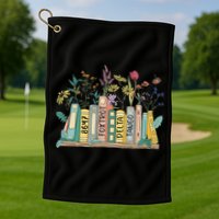 8647 Foxtrots Deltas Tangos Book Flower Golf Towel