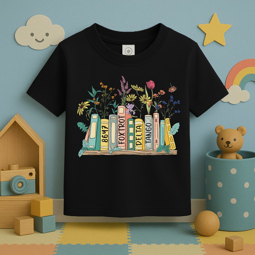 8647 Foxtrots Deltas Tangos Book Flower Toddler T-Shirt