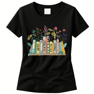 8647 Foxtrots Deltas Tangos Book Flower Womens T-Shirt