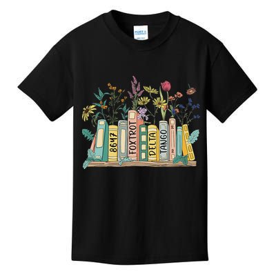 8647 Foxtrots Deltas Tangos Book Flower Kids T-Shirt