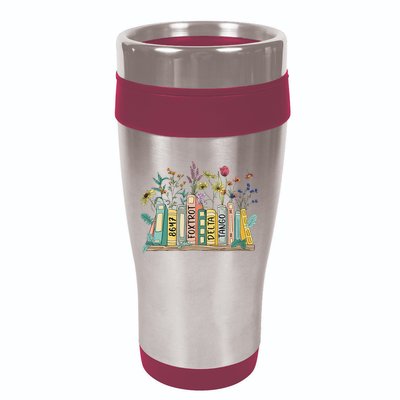 8647 Foxtrots Deltas Tangos Book Flower 16oz Travel Tumbler
