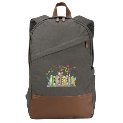 8647 Foxtrots Deltas Tangos Book Flower Cotton Canvas Backpack