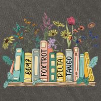 8647 Foxtrots Deltas Tangos Book Flower Cotton Canvas Backpack