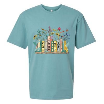 8647 Foxtrots Deltas Tangos Book Flower Sueded Cloud Jersey T-Shirt