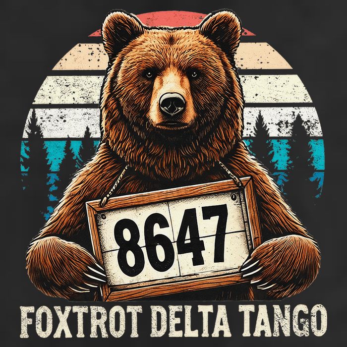 8647 Foxtrot Delta Tango Gift 7 Panel Mesh Trucker Snapback Hat