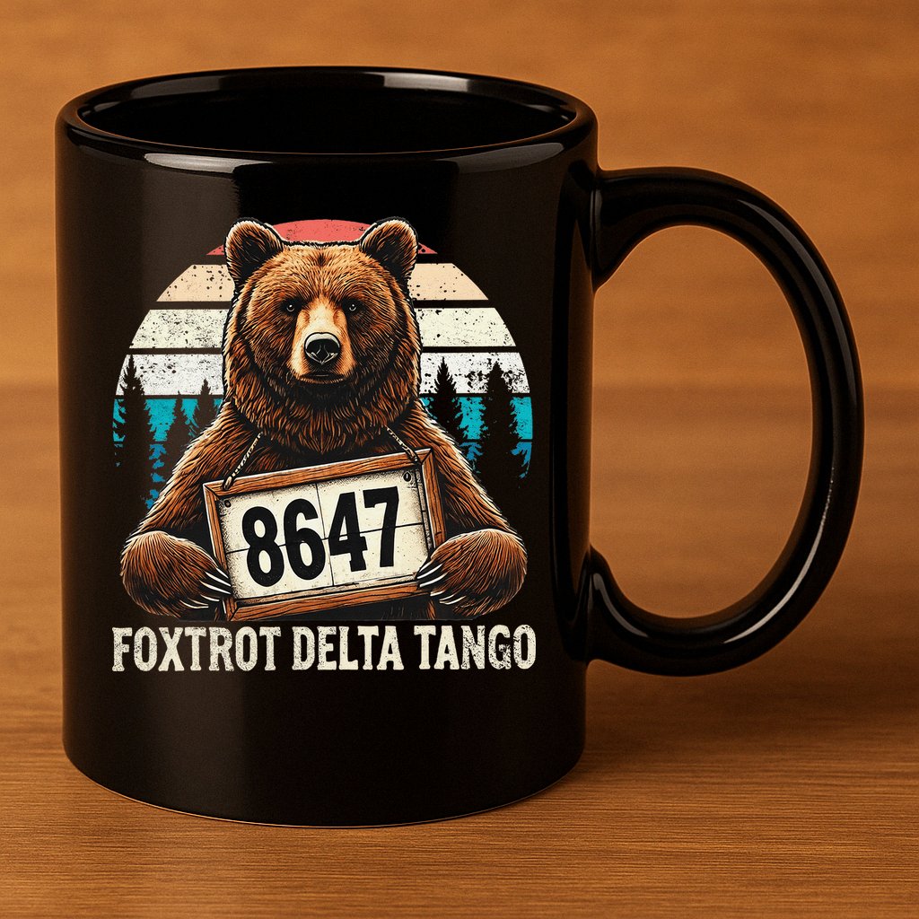 8647 Foxtrot Delta Tango Gift 11oz C Handle Ceramic Mug