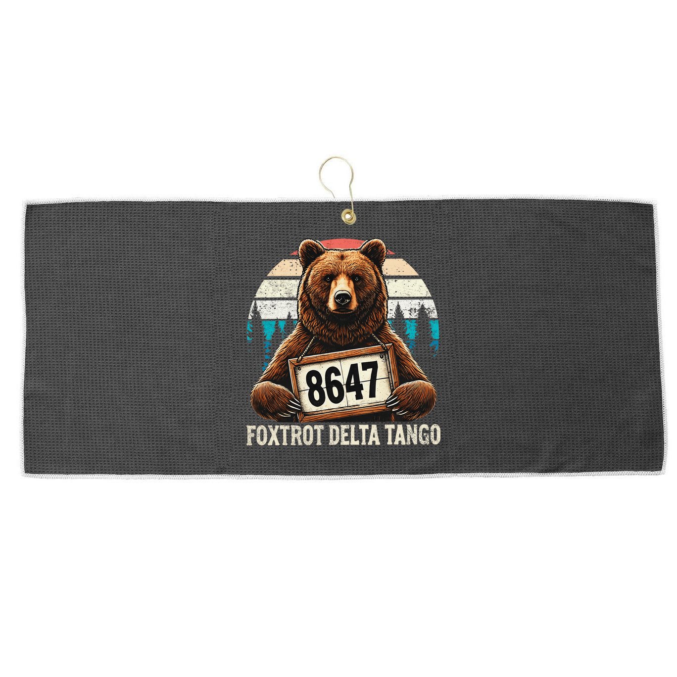 8647 Foxtrot Delta Tango Gift Large Microfiber Waffle Golf Towel
