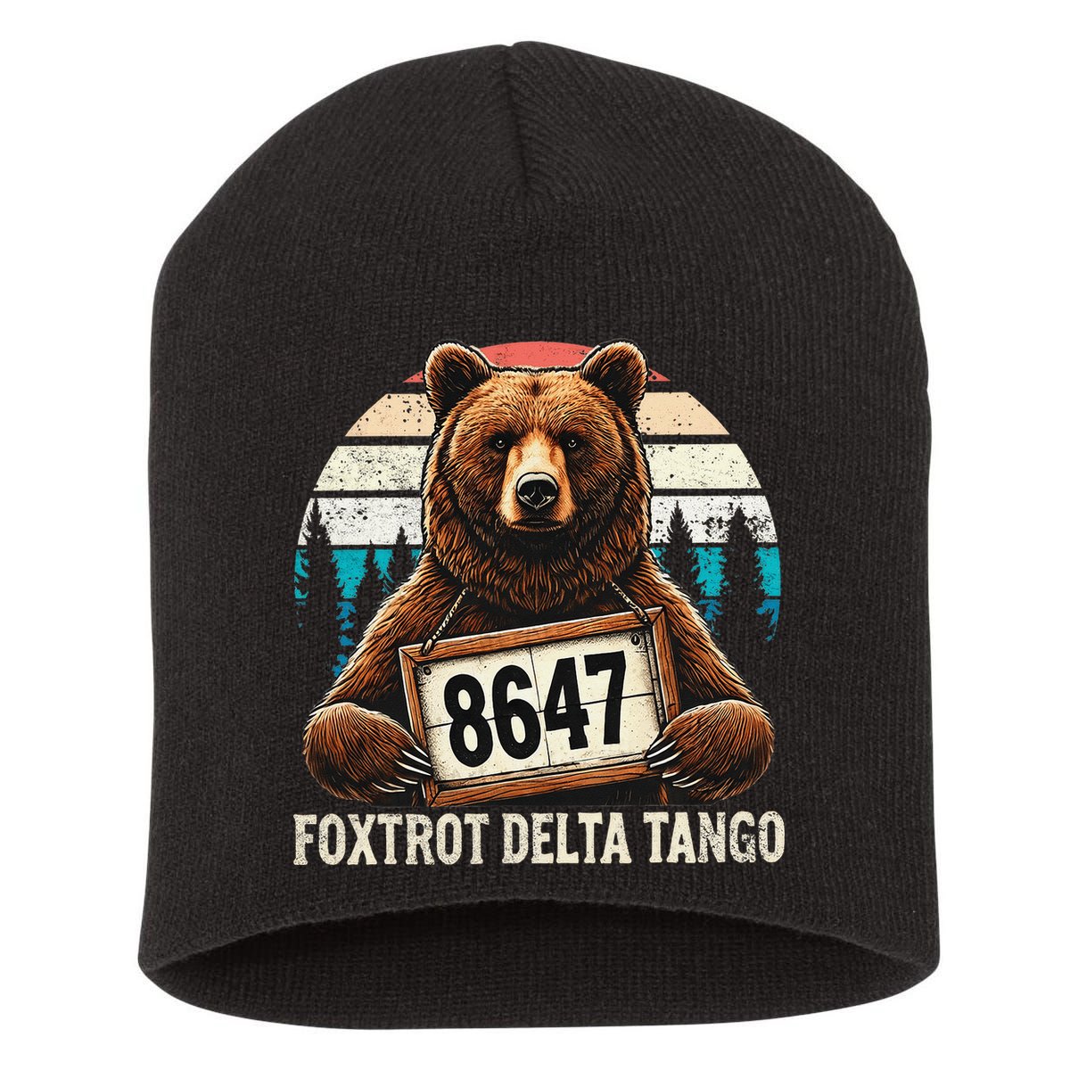 8647 Foxtrot Delta Tango Gift Short Acrylic Beanie