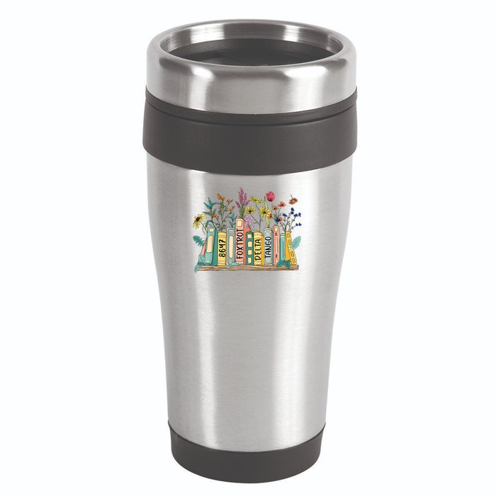 8647 Foxtrots Deltas Tangos Book Flower 16oz Travel Tumbler