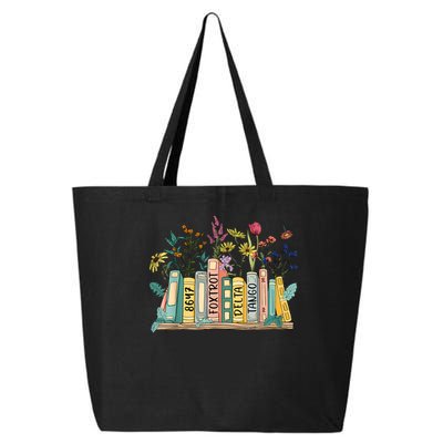 8647 Foxtrots Deltas Tangos Book Flower 25L Jumbo Tote