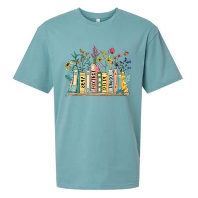 8647 Foxtrots Deltas Tangos Book Flower Sueded Cloud Jersey T-Shirt