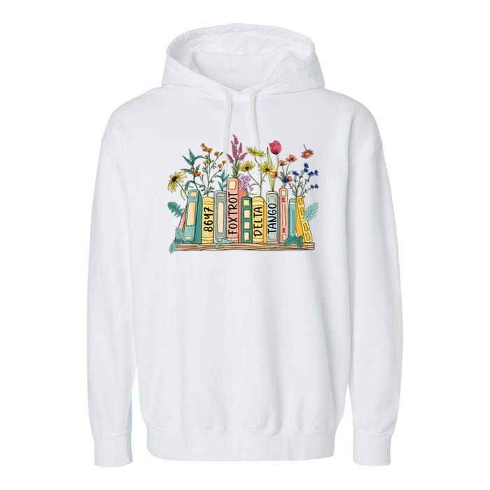8647 Foxtrots Deltas Tangos Book Flower Garment-Dyed Fleece Hoodie
