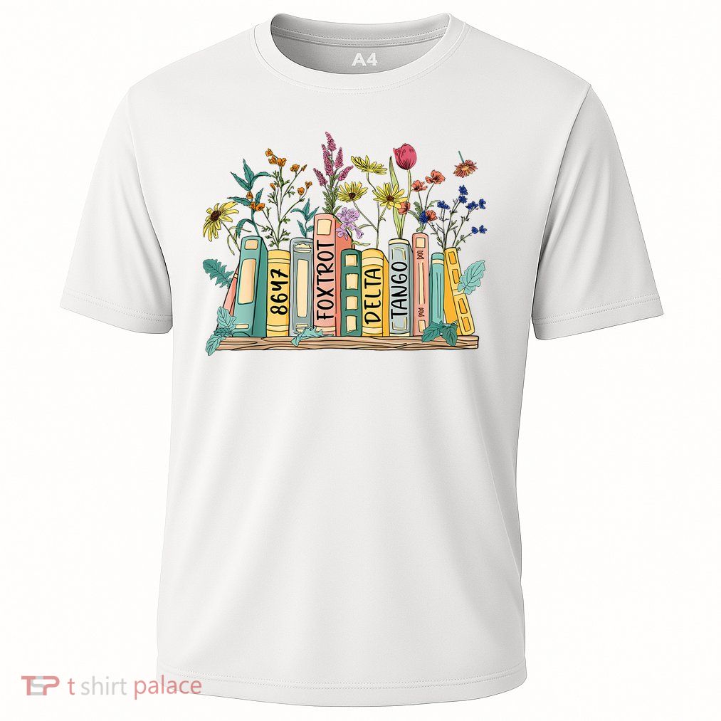8647 Foxtrots Deltas Tangos Book Flower Performance Shirt