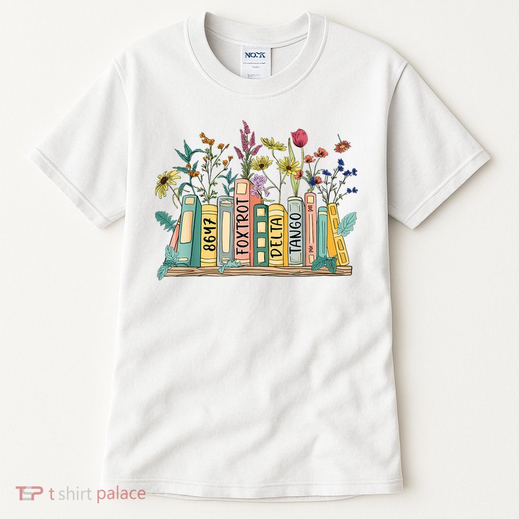 8647 Foxtrots Deltas Tangos Book Flower Tall T-Shirt