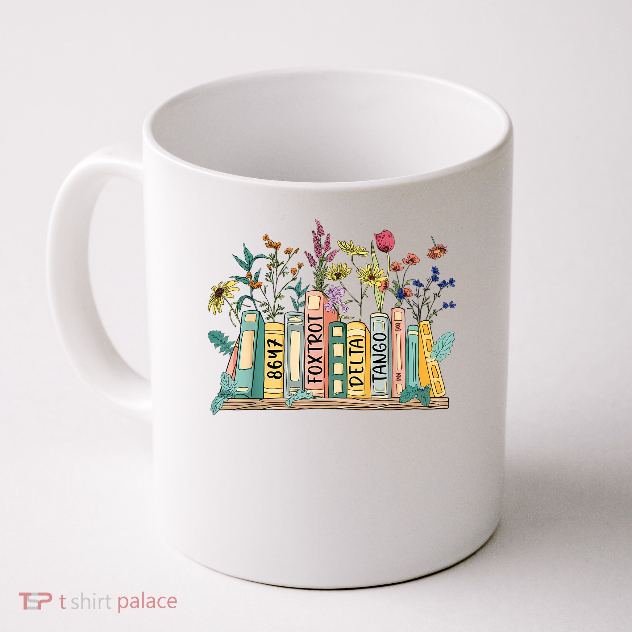 8647 Foxtrots Deltas Tangos Book Flower Mug