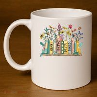 8647 Foxtrots Deltas Tangos Book Flower 11oz C Handle Ceramic Mug