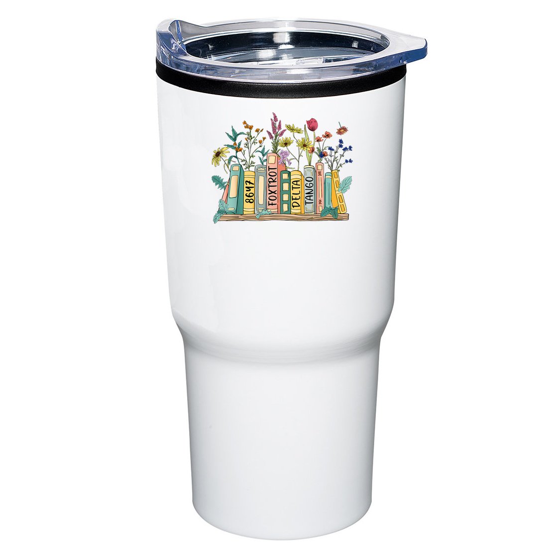 8647 Foxtrots Deltas Tangos Book Flower Tumbler