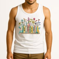 8647 Foxtrots Deltas Tangos Book Flower Tank Top