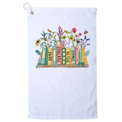 8647 Foxtrots Deltas Tangos Book Flower Golf Towel