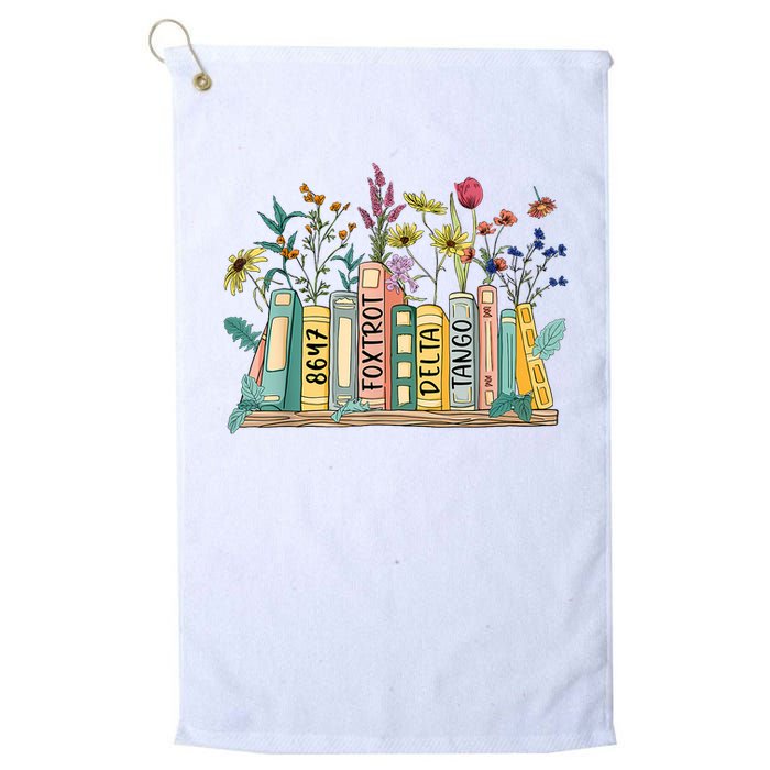 8647 Foxtrots Deltas Tangos Book Flower Golf Towel
