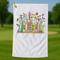 8647 Foxtrots Deltas Tangos Book Flower Golf Towel