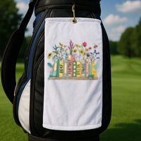 8647 Foxtrots Deltas Tangos Book Flower Golf Towel