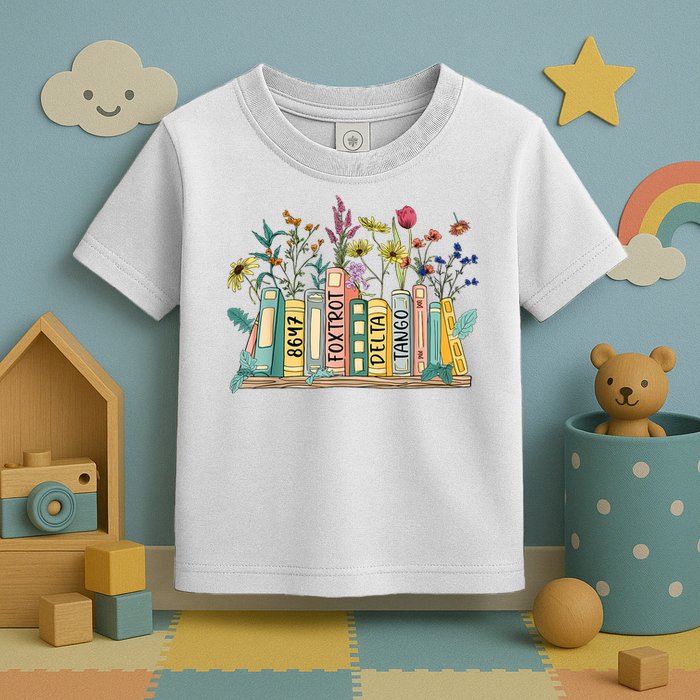 8647 Foxtrots Deltas Tangos Book Flower Toddler T-Shirt