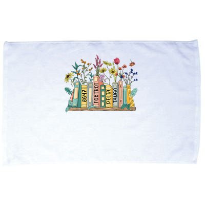8647 Foxtrots Deltas Tangos Book Flower Microfiber Hand Towel