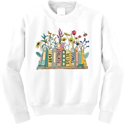 8647 Foxtrots Deltas Tangos Book Flower Kids Sweatshirt