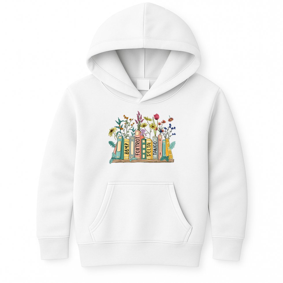 8647 Foxtrots Deltas Tangos Book Flower Kids Hoodie