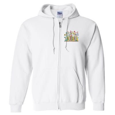 8647 Foxtrots Deltas Tangos Book Flower Full Zip Hoodie