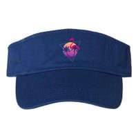 80's Flamingo Palm Sunset Synthwave Vaporwave Aesthetic Gift Valucap Bio-Washed Visor