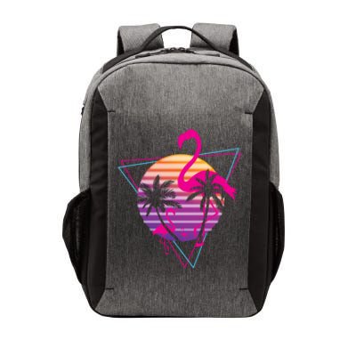 80's Flamingo Palm Sunset Synthwave Vaporwave Aesthetic Gift Vector Backpack