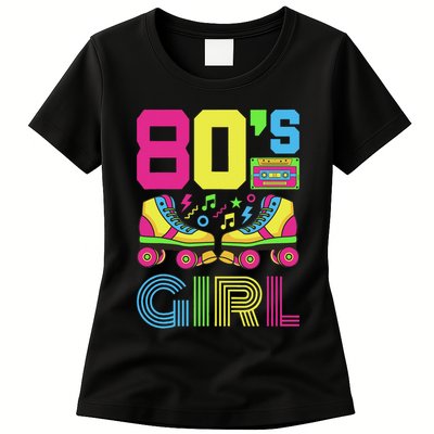 80s Girl 1980s Fashion Theme Party Outfit Eighties Costume Womens T-Shirt