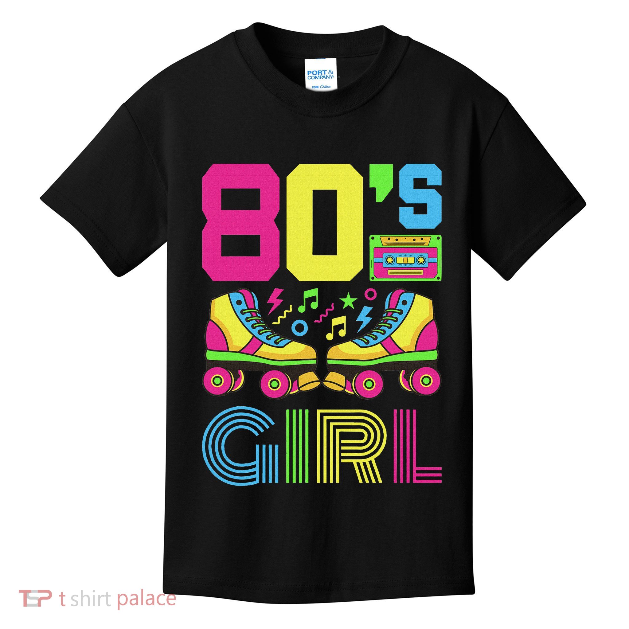 80s Girl 1980s Fashion Theme Party Outfit Eighties Costume Kids T-Shirt