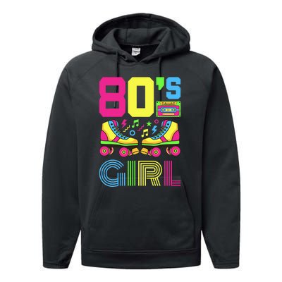 80s Girl 1980s Fashion Theme Party Outfit Eighties Performance Fleece Hoodie