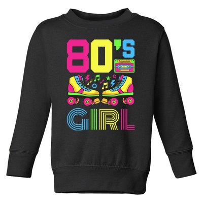 80s Girl 1980s Fashion Theme Party Outfit Eighties Toddler Sweatshirt