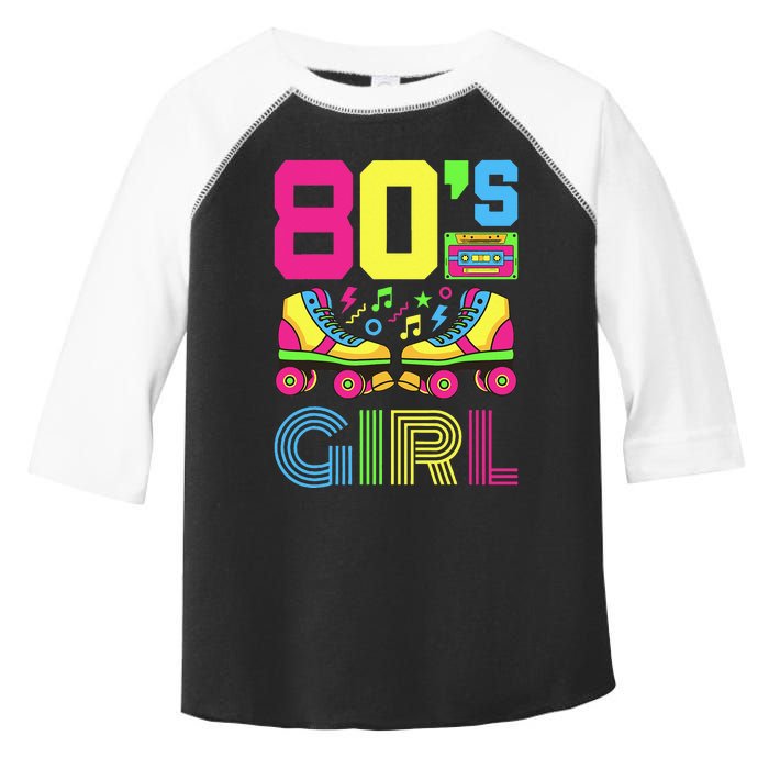 80s Girl 1980s Fashion Theme Party Outfit Eighties Toddler Fine Jersey T-Shirt