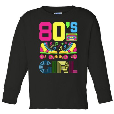 80s Girl 1980s Fashion Theme Party Outfit Eighties Toddler Long Sleeve Shirt