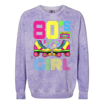 80s Girl 1980s Fashion Theme Party Outfit Eighties Costume Colorblast Crewneck Sweatshirt