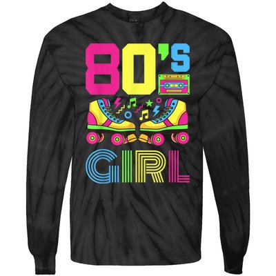 80s Girl 1980s Fashion Theme Party Outfit Eighties Costume Tie-Dye Long Sleeve Shirt