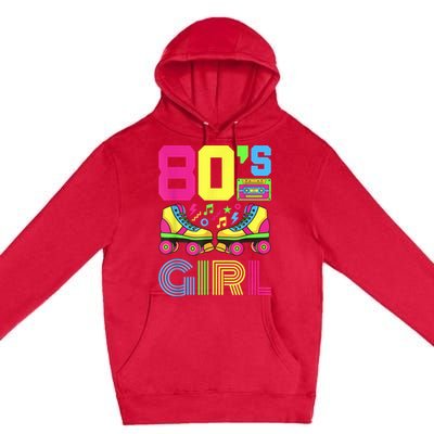 80s Girl 1980s Fashion Theme Party Outfit Eighties Costume Premium Pullover Hoodie